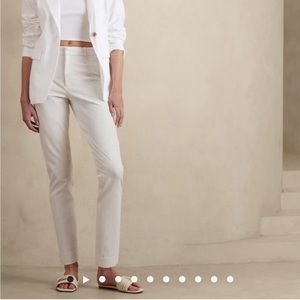NWT Banana Republic High-Rise Sloan Full-length Pants Petite 2; White pants